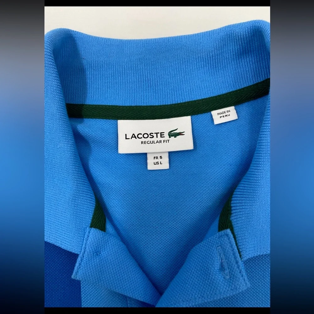 NEW Lacoste Men Regular Fit Contrast Lettering Petit‎ Pique Polo Argentine Large